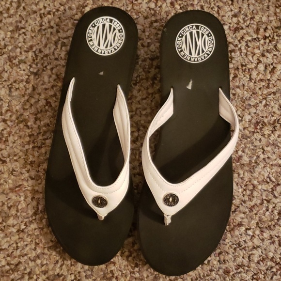 donna karan flip flops